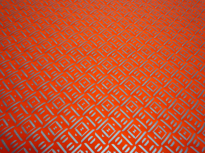几何图案橘色反光布
